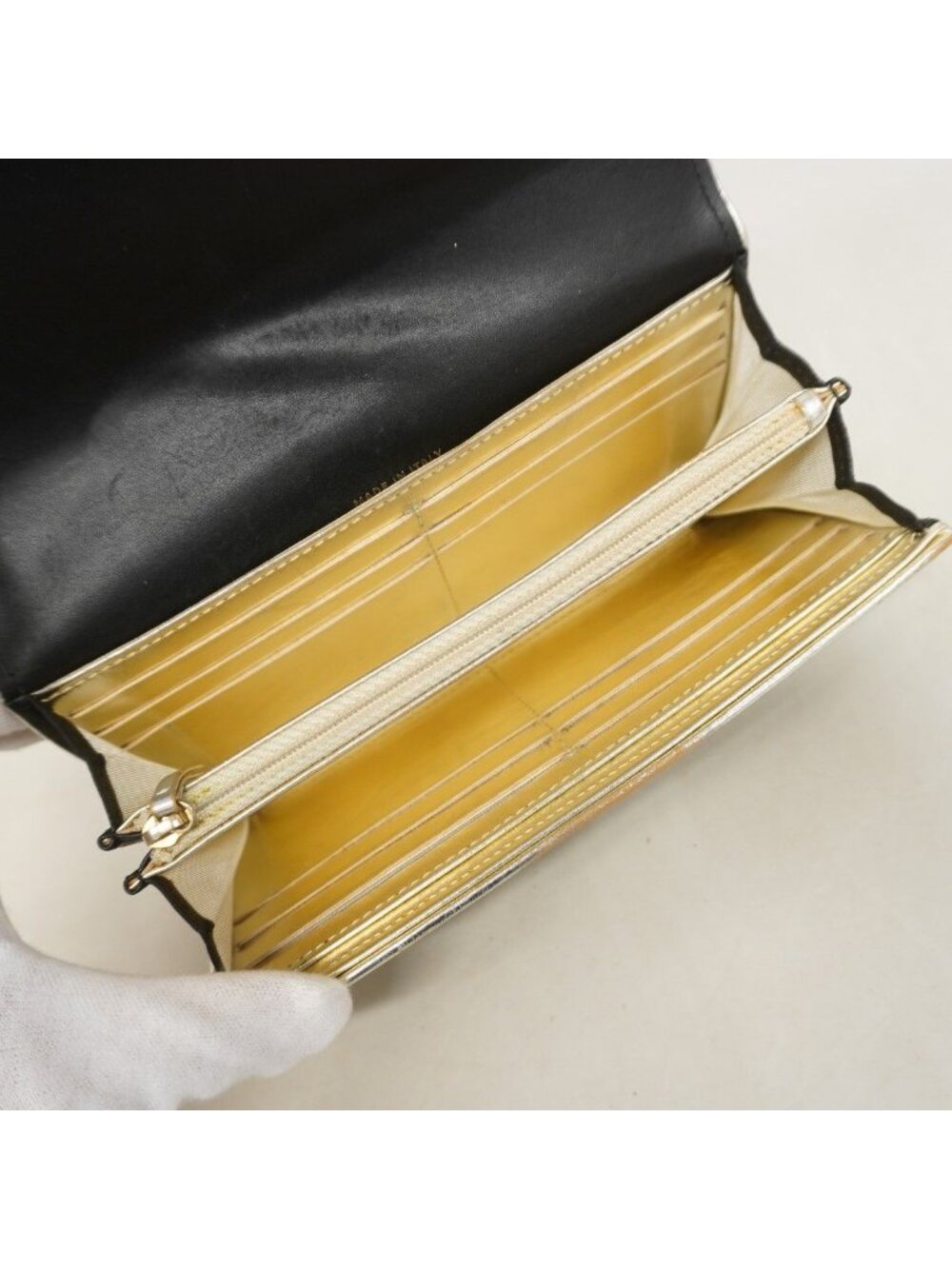 ★SOLD★ Chanel Wallet Quilted Lambskin Black Gold - Picture 3 of 9